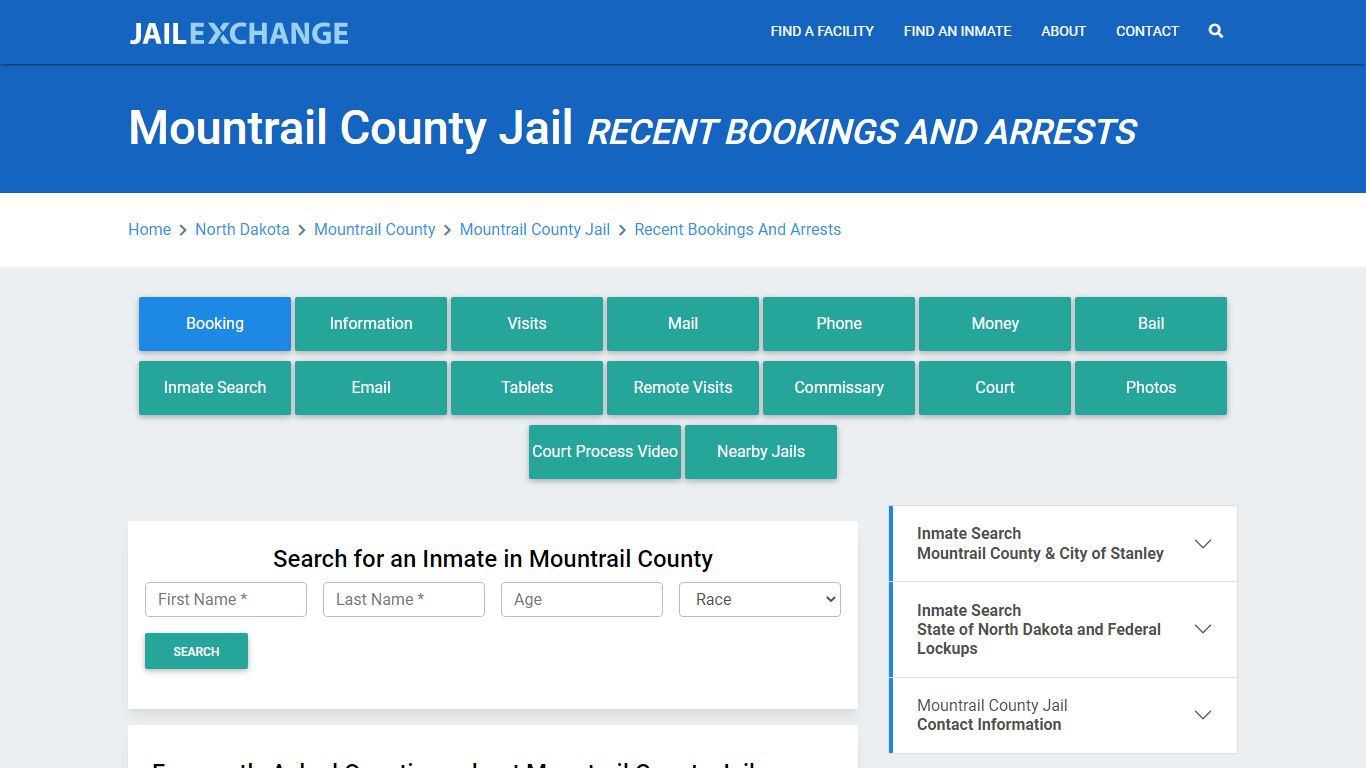 Mountrail County Jail Recent Bookings And Arrests - Jail Exchange