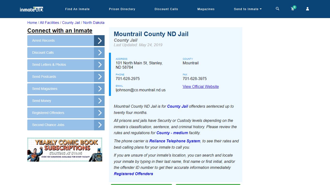 Mountrail County ND Jail - Inmate Locator